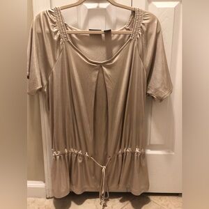 New York & Co Liquid Gold Metallic Top